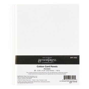 SPELLBINDERS SPELLBINDERS BETTERPRESS 5.5x4.25 (A2) PORCELAIN COTTON CARD PANELS 25/PK