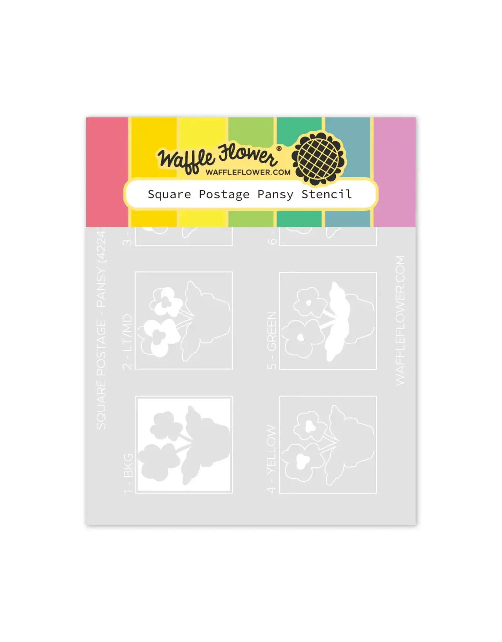 WAFFLE FLOWER WAFFLE FLOWER SQUARE POSTAGE PANSY STENCIL
