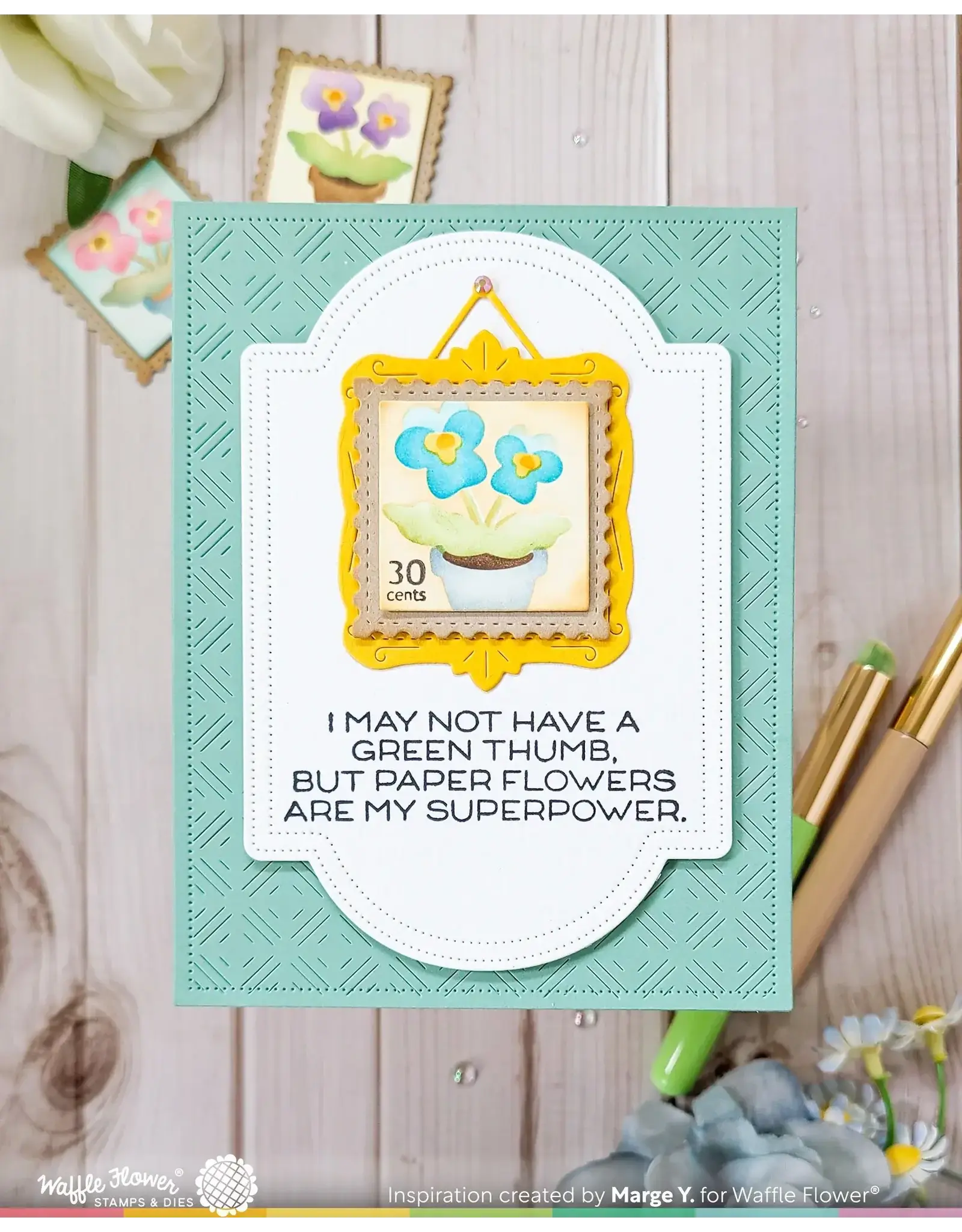 WAFFLE FLOWER WAFFLE FLOWER SQUARE POSTAGE PANSY STENCIL