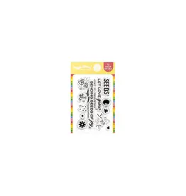 WAFFLE FLOWER WAFFLE FLOWER POSTAGE COLLAGE SEEDS DETAILS CLEAR STAMP SET