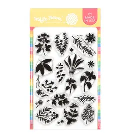 WAFFLE FLOWER WAFFLE FLOWER POSTAGE COLLAGE HERB SILHOUETTES CLEAR STAMP SET