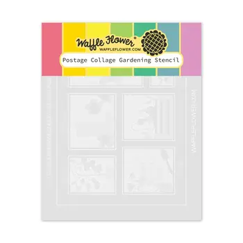 WAFFLE FLOWER WAFFLE FLOWER POSTAGE COLLAGE GARDENING STENCIL SET