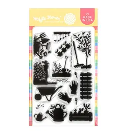 WAFFLE FLOWER WAFFLE FLOWER POSTAGE COLLAGE GARDEN SILHOUETTES CLEAR STAMP SET