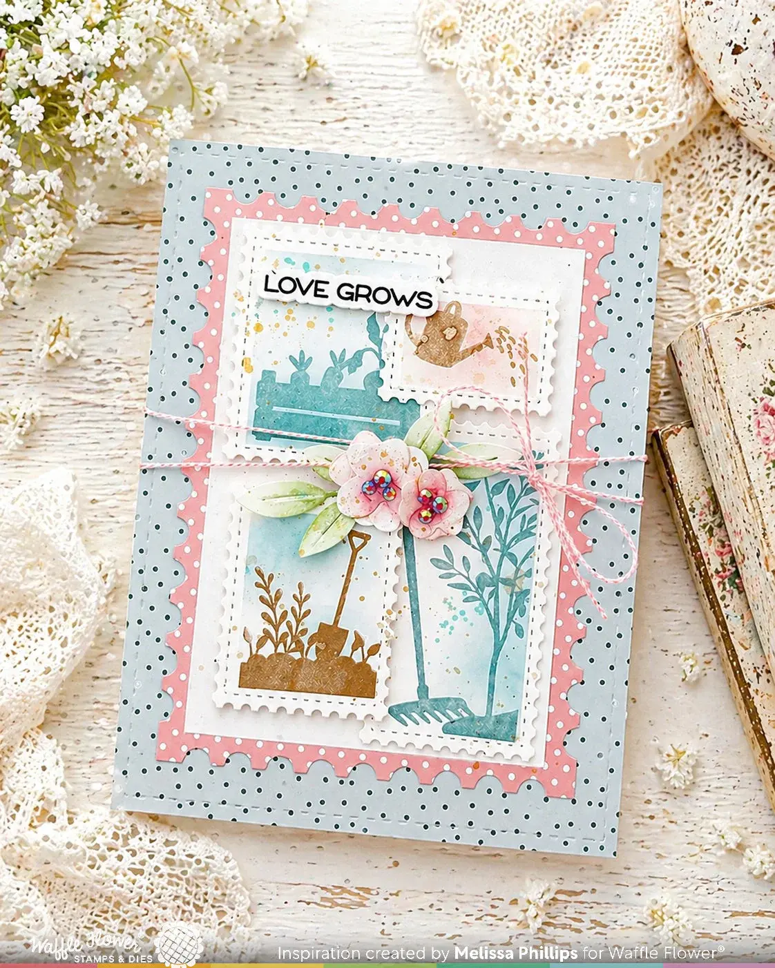 WAFFLE FLOWER WAFFLE FLOWER POSTAGE COLLAGE GARDEN SILHOUETTES CLEAR STAMP SET