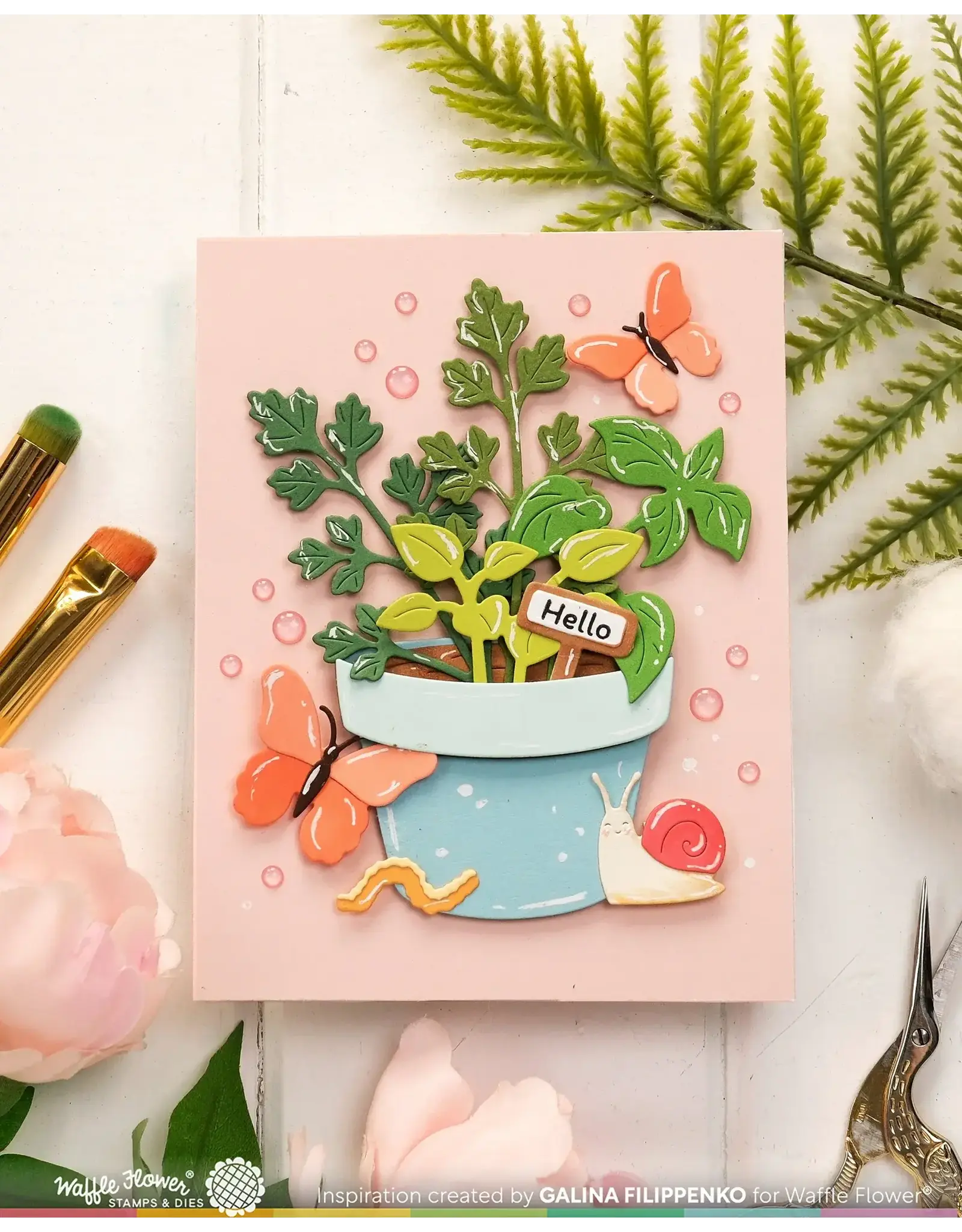 WAFFLE FLOWER WAFFLE FLOWER POSTAGE COLLAGE GARDEN CRITTERS DIE SET