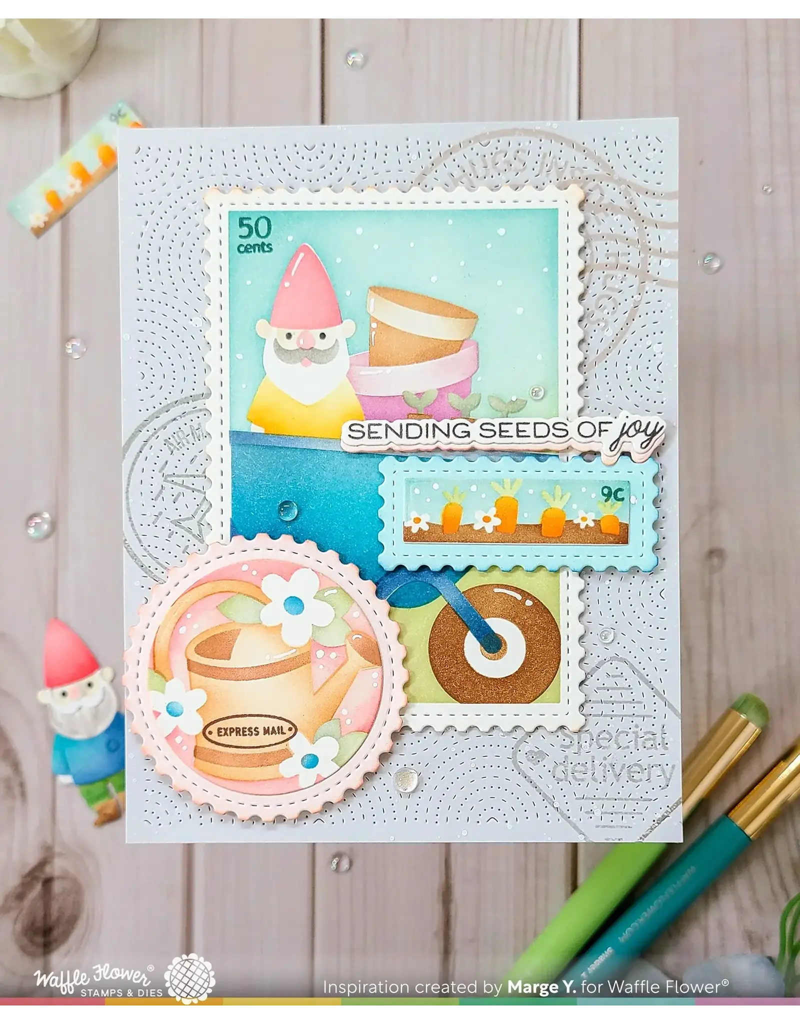 WAFFLE FLOWER WAFFLE FLOWER NPC GARDENING STENCIL SET