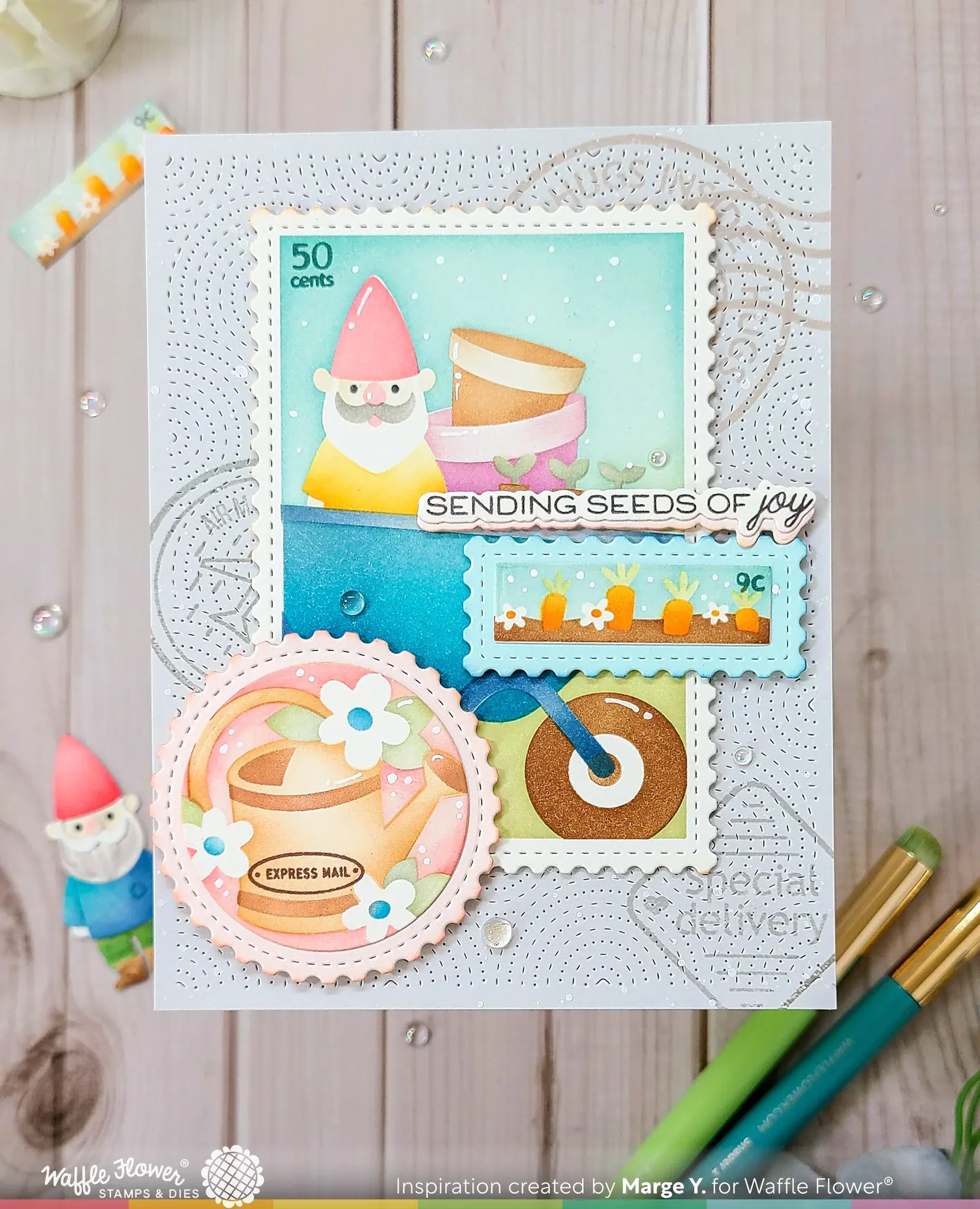 WAFFLE FLOWER WAFFLE FLOWER NPC GARDENING STENCIL SET