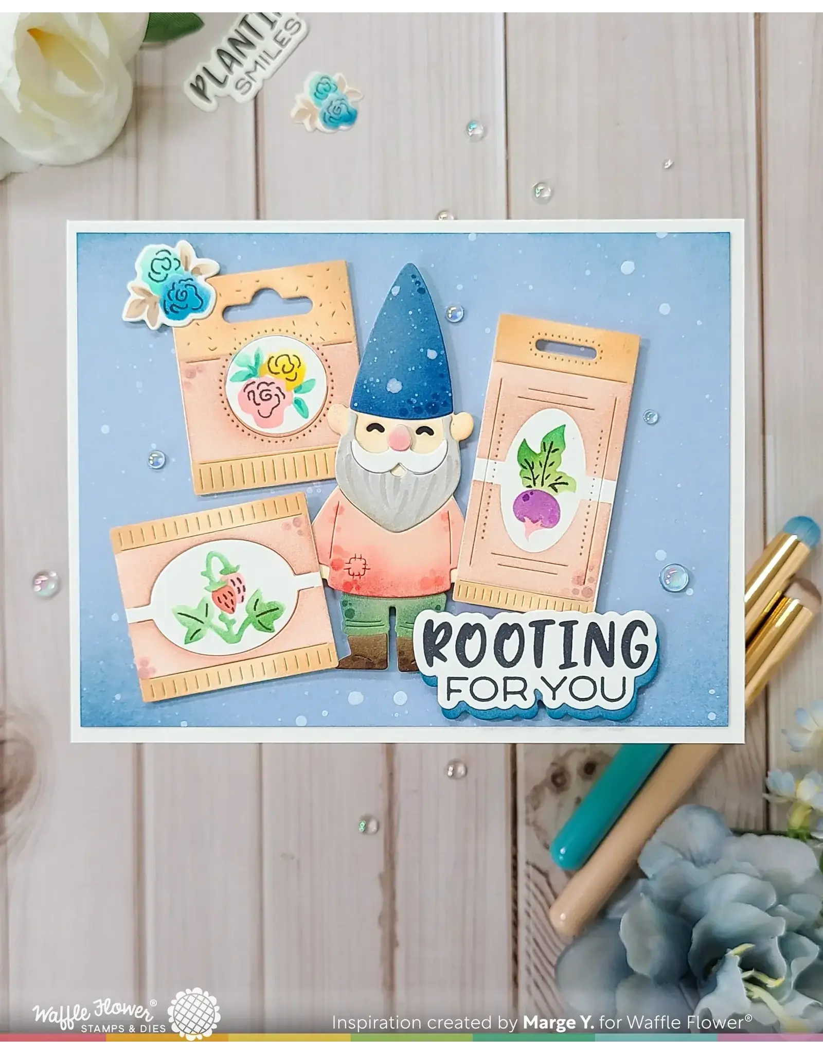 WAFFLE FLOWER WAFFLE FLOWER HAPPY GNOMES DIE SET