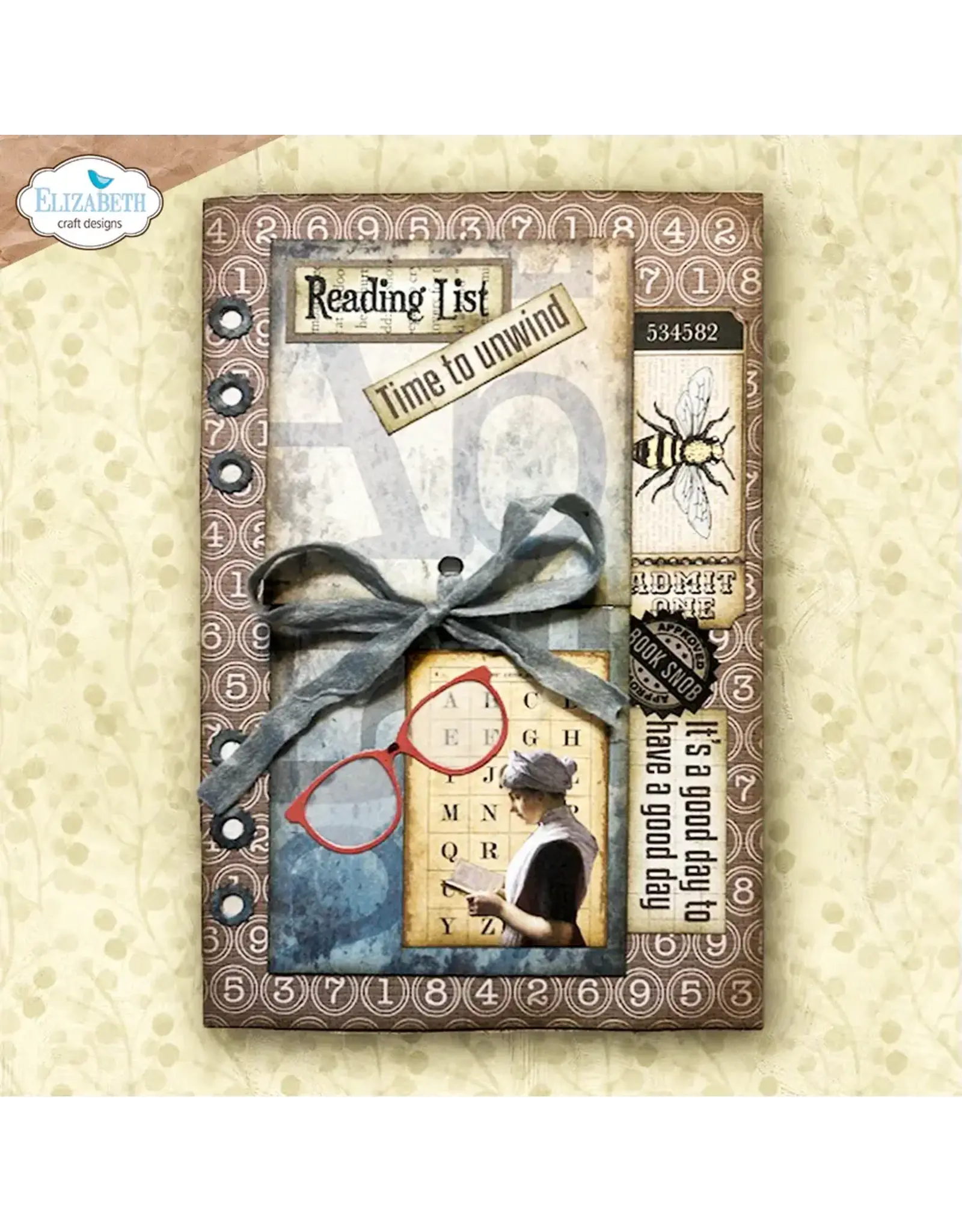 ELIZABETH CRAFT DESIGNS ELIZABETH CRAFT DESIGNS REST & RELAXATION BOOK LOVER CLEAR STAMP AND DIE SET