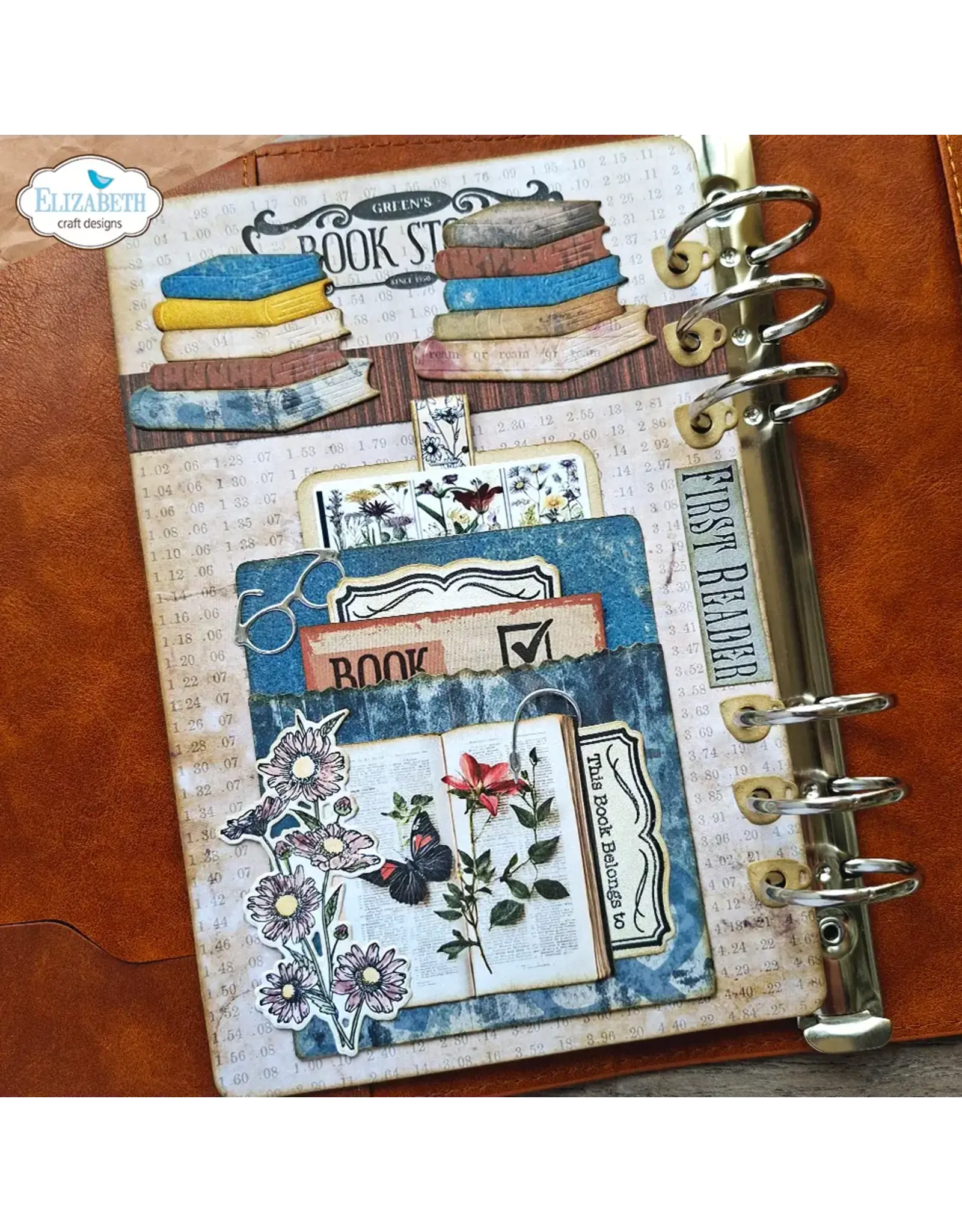 ELIZABETH CRAFT DESIGNS ELIZABETH CRAFT DESIGNS REST & RELAXATION BOOK LOVER CLEAR STAMP AND DIE SET