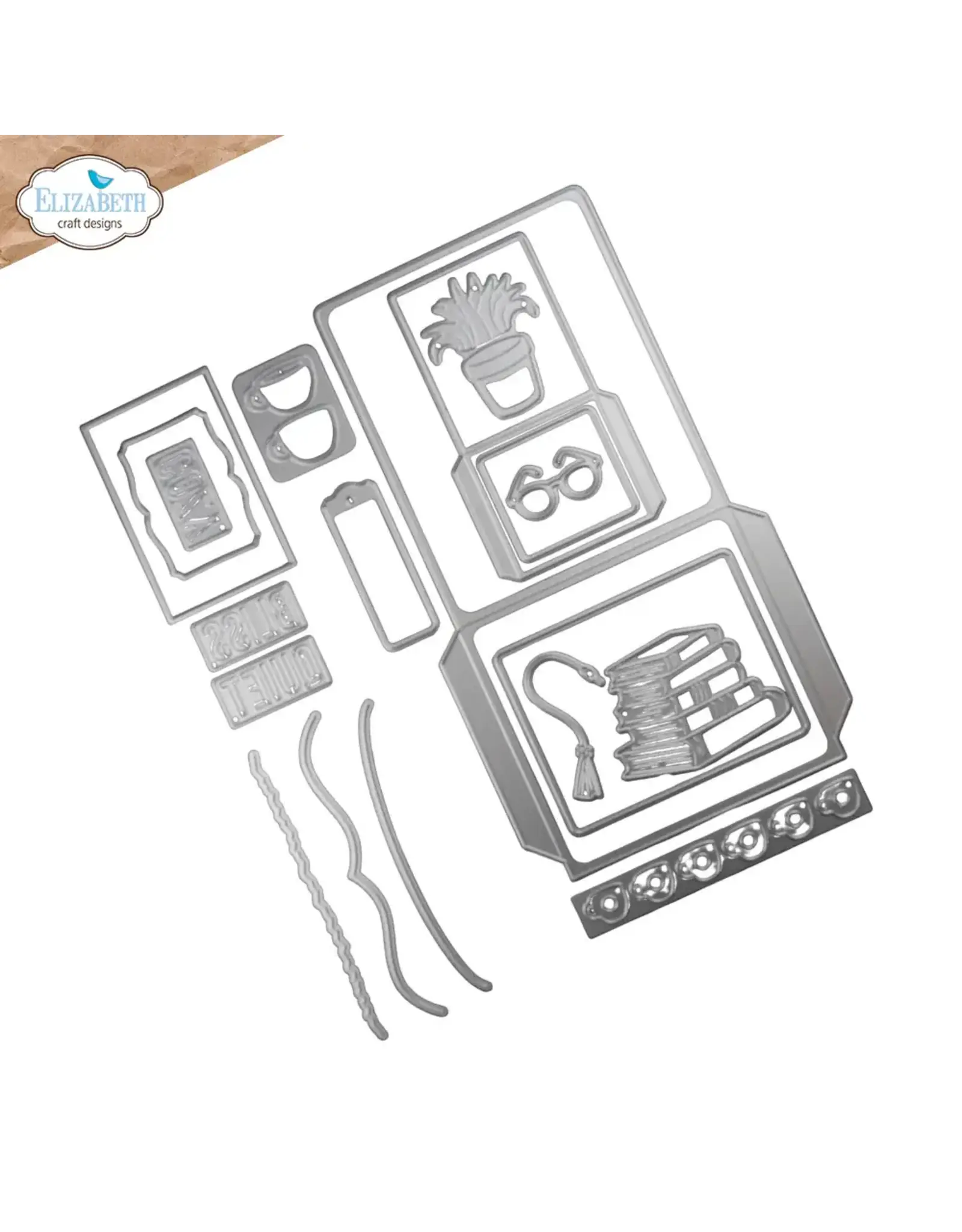 ELIZABETH CRAFT DESIGNS ELIZABETH CRAFT DESIGNS REST & RELAXATION LIBRARY POCKETS & ACCESSORIES DIE SET