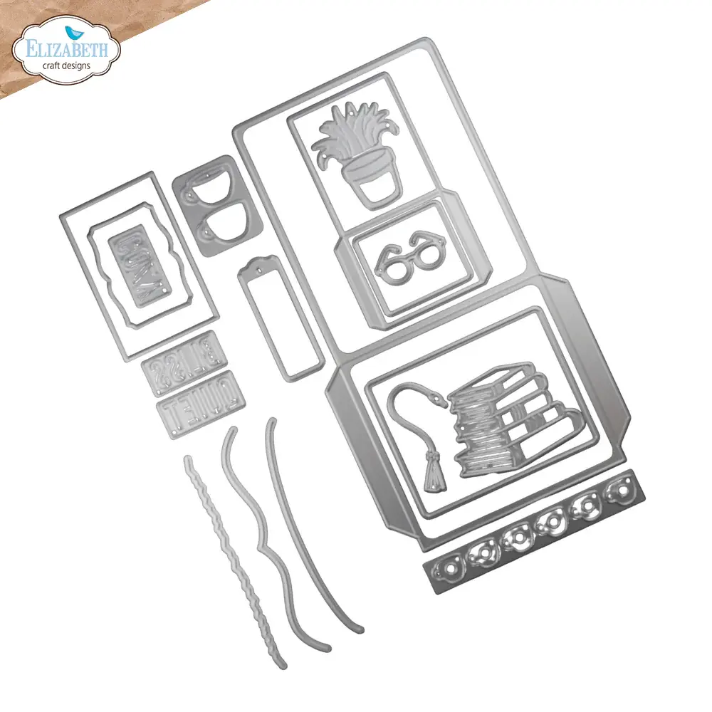 ELIZABETH CRAFT DESIGNS ELIZABETH CRAFT DESIGNS REST & RELAXATION LIBRARY POCKETS & ACCESSORIES DIE SET