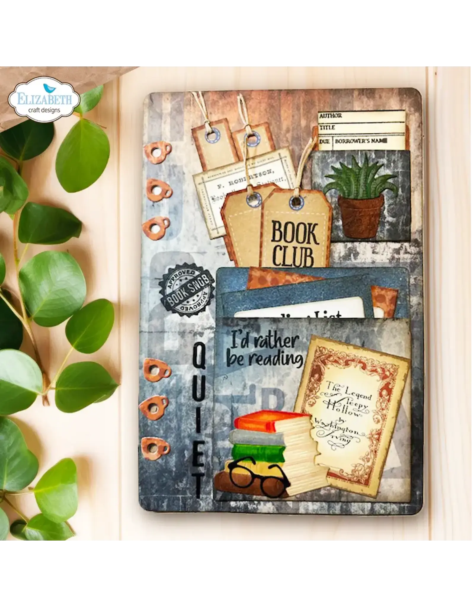 ELIZABETH CRAFT DESIGNS ELIZABETH CRAFT DESIGNS REST & RELAXATION LIBRARY POCKETS & ACCESSORIES DIE SET