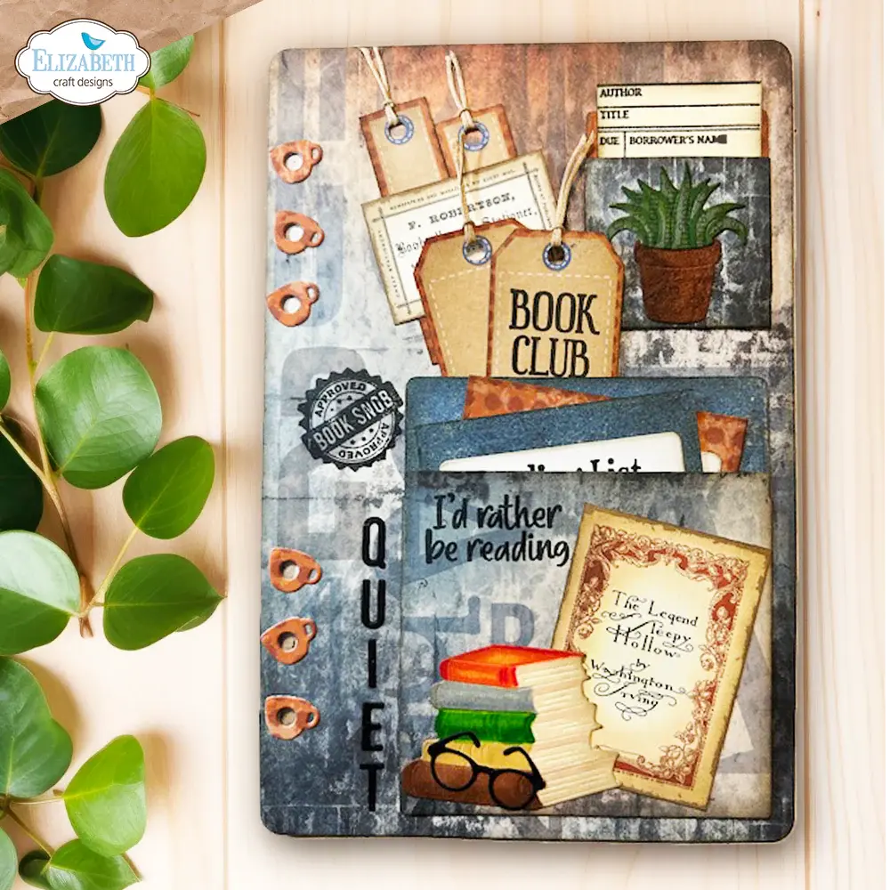 ELIZABETH CRAFT DESIGNS ELIZABETH CRAFT DESIGNS REST & RELAXATION LIBRARY POCKETS & ACCESSORIES DIE SET