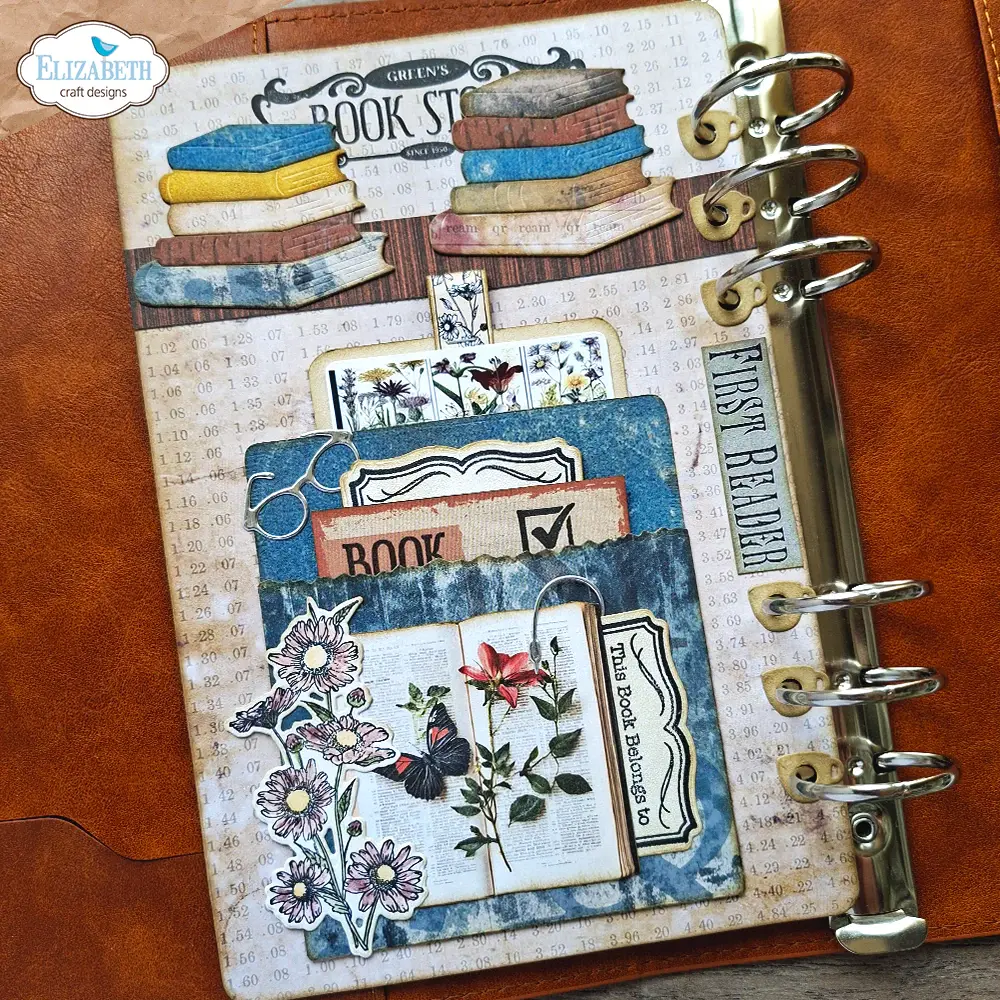 ELIZABETH CRAFT DESIGNS ELIZABETH CRAFT DESIGNS REST & RELAXATION LIBRARY POCKETS & ACCESSORIES DIE SET