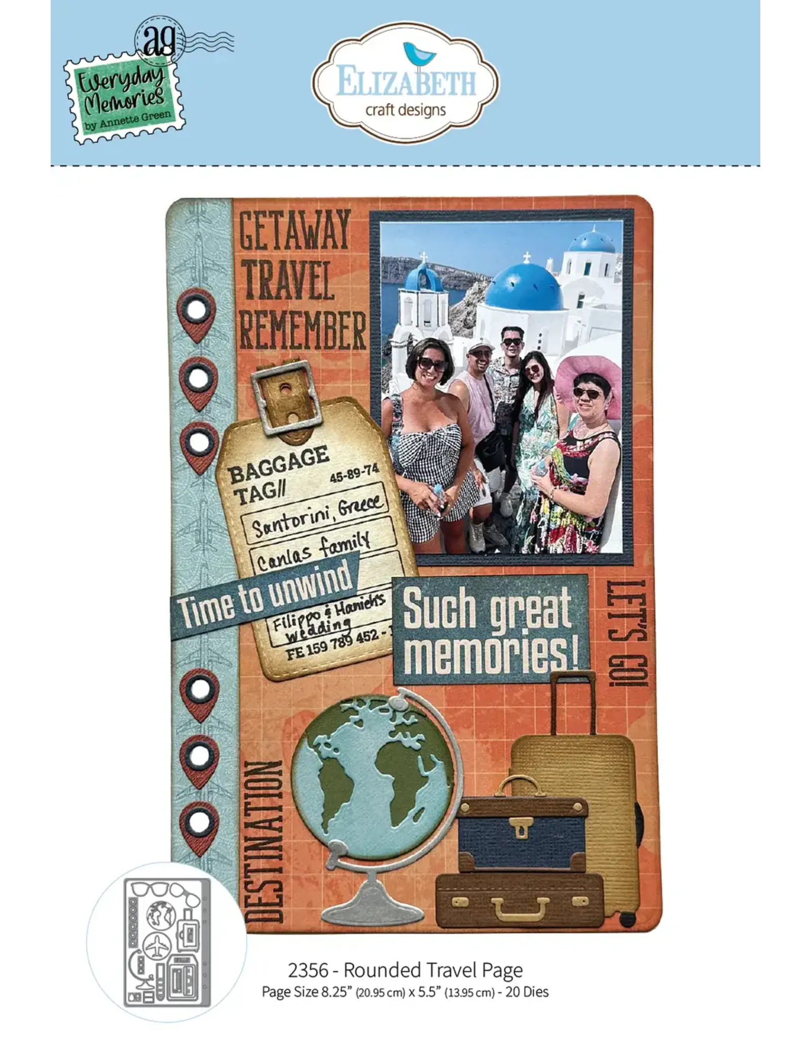 ELIZABETH CRAFT DESIGNS ELIZABETH CRAFT DESIGNS REST & RELAXATION ROUNDED TRAVEL PAGE DIE SET