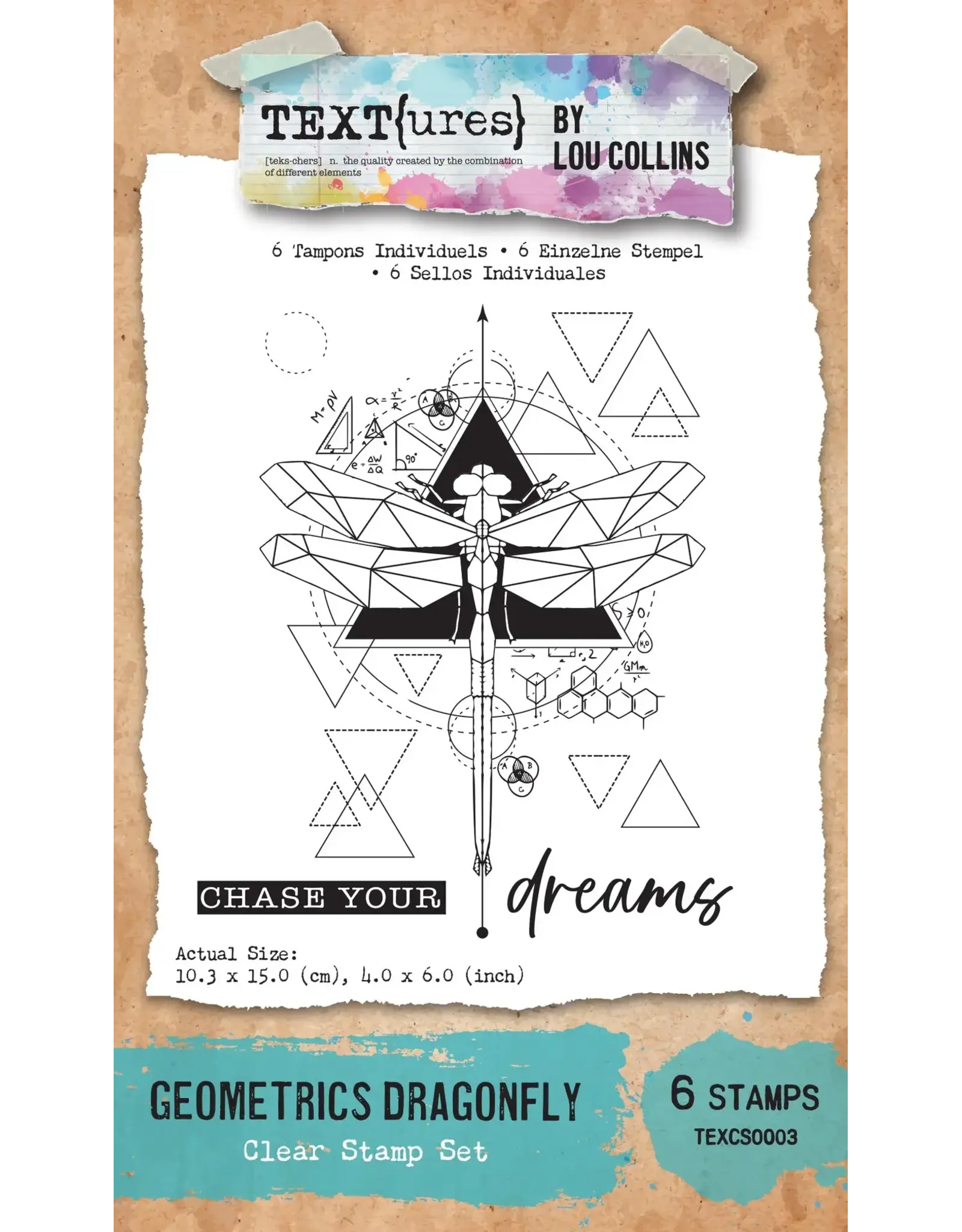 ARDEN CREATIVE STUDIO ARDEN CREATIVE STUDIO GEOMETRICS DRAGONFLY 4x6 CLEAR STAMP SET