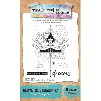 ARDEN CREATIVE STUDIO ARDEN CREATIVE STUDIO GEOMETRICS DRAGONFLY 4x6 CLEAR STAMP SET