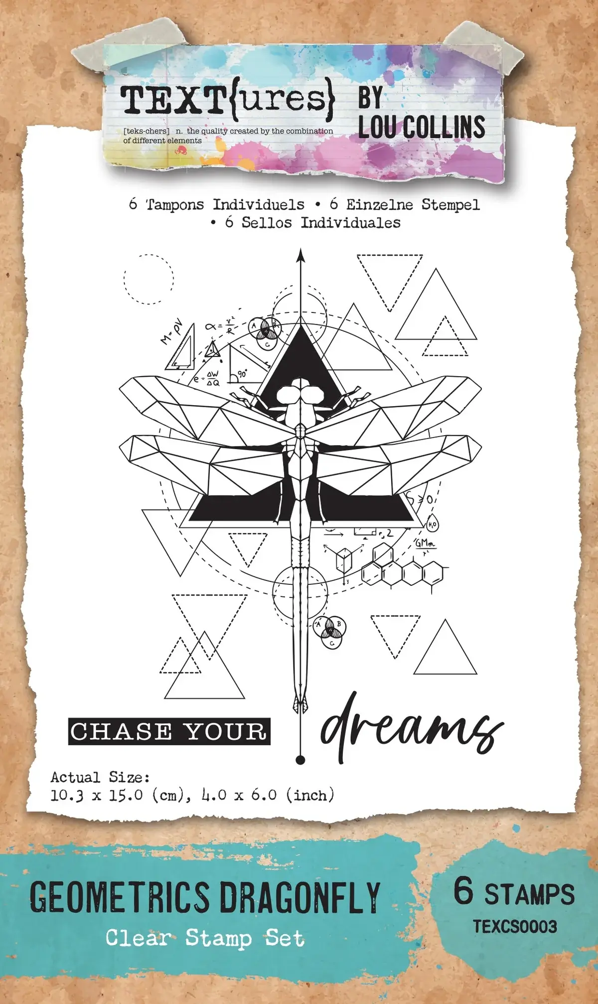 ARDEN CREATIVE STUDIO ARDEN CREATIVE STUDIO GEOMETRICS DRAGONFLY 4x6 CLEAR STAMP SET