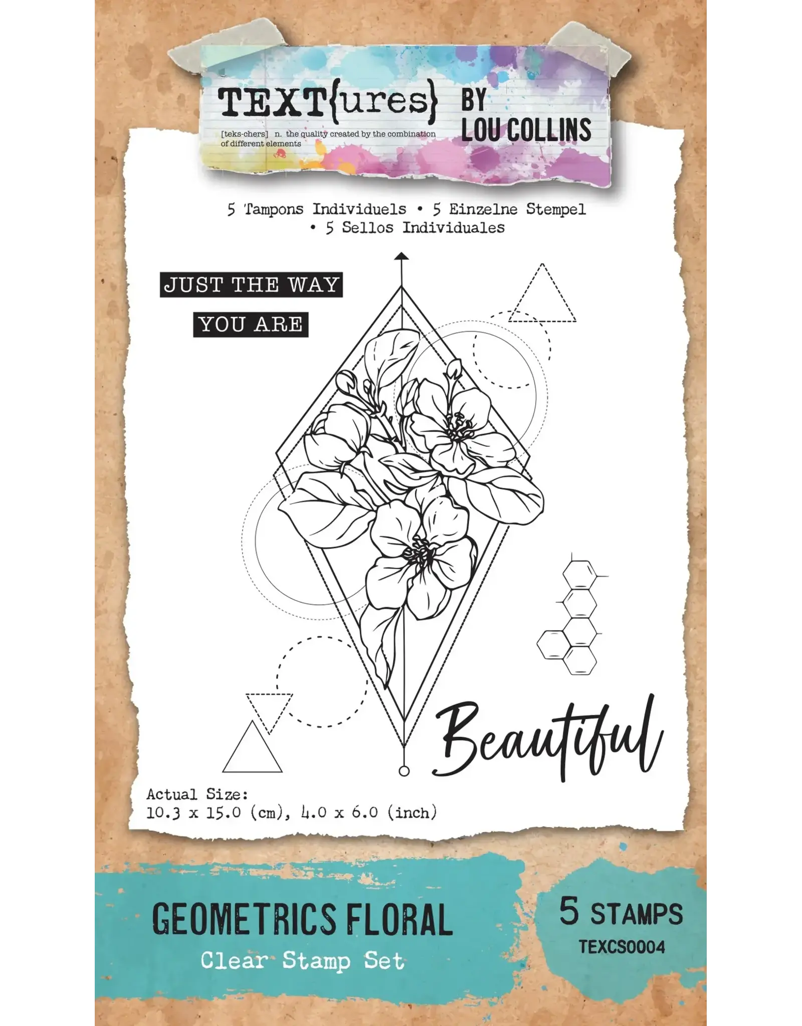 ARDEN CREATIVE STUDIO ARDEN CREATIVE STUDIO GEOMETRICS FLORAL 4x6 CLEAR STAMP SET