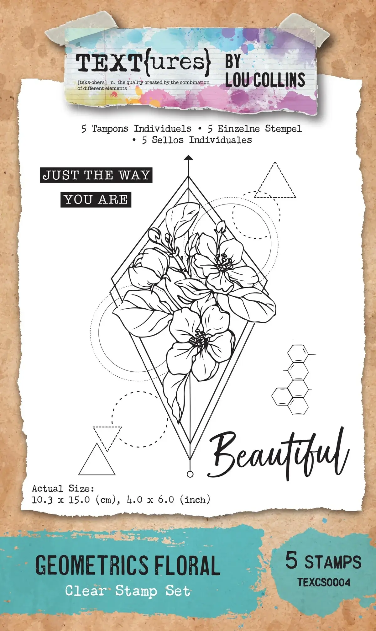 ARDEN CREATIVE STUDIO ARDEN CREATIVE STUDIO GEOMETRICS FLORAL 4x6 CLEAR STAMP SET