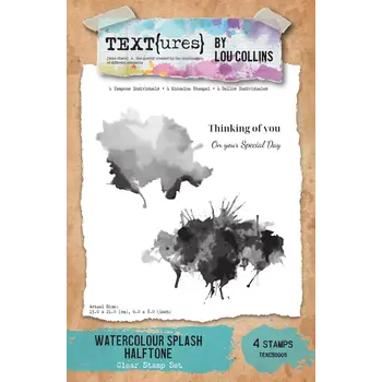 ARDEN CREATIVE STUDIO ARDEN CREATIVE STUDIO WATERCOLOUR SPLASH HALFTONE 6x8 CLEAR STAMP SET