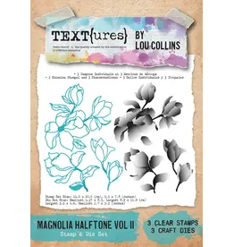 ARDEN CREATIVE STUDIO ARDEN CREATIVE STUDIO MAGNOLIA HALFTONE VOLUME 2 CLEAR STAMP AND DIE SET