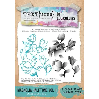 ARDEN CREATIVE STUDIO ARDEN CREATIVE STUDIO MAGNOLIA HALFTONE VOLUME 2 CLEAR STAMP AND DIE SET