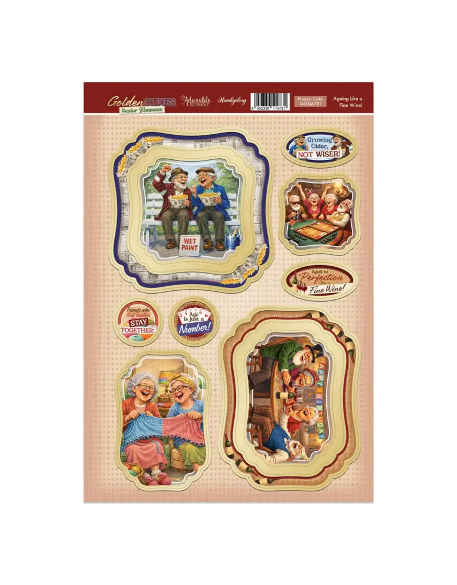 HUNKYDORY CRAFTS LTD. HUNKYDORY GOLDEN OLDIES SENIOR MOMENTS DECOUPAGE TOPPERS