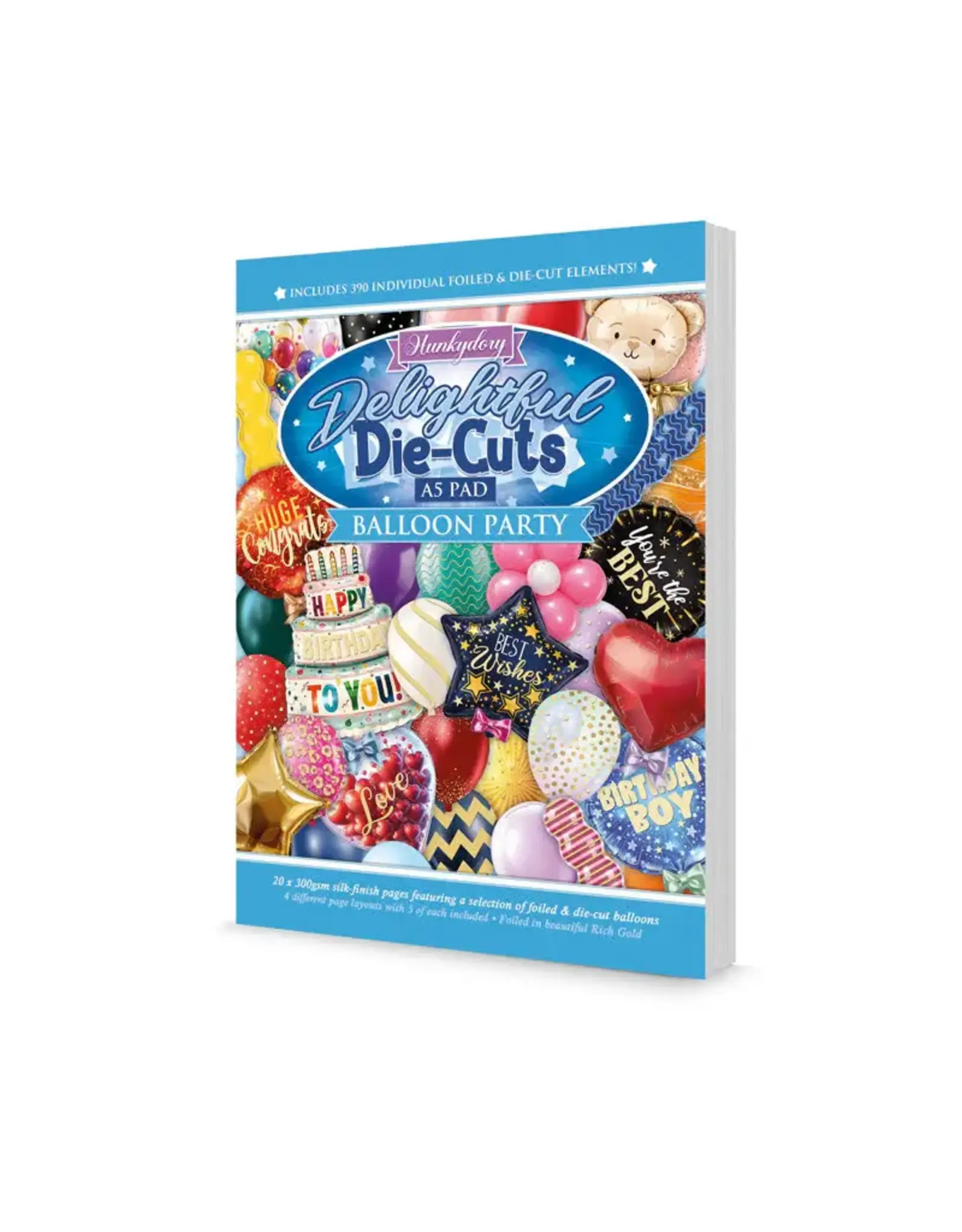 HUNKYDORY CRAFTS LTD. HUNKYDORY BALLOON PARTY DELIGHTFUL DIE-CUTS A5 PAD