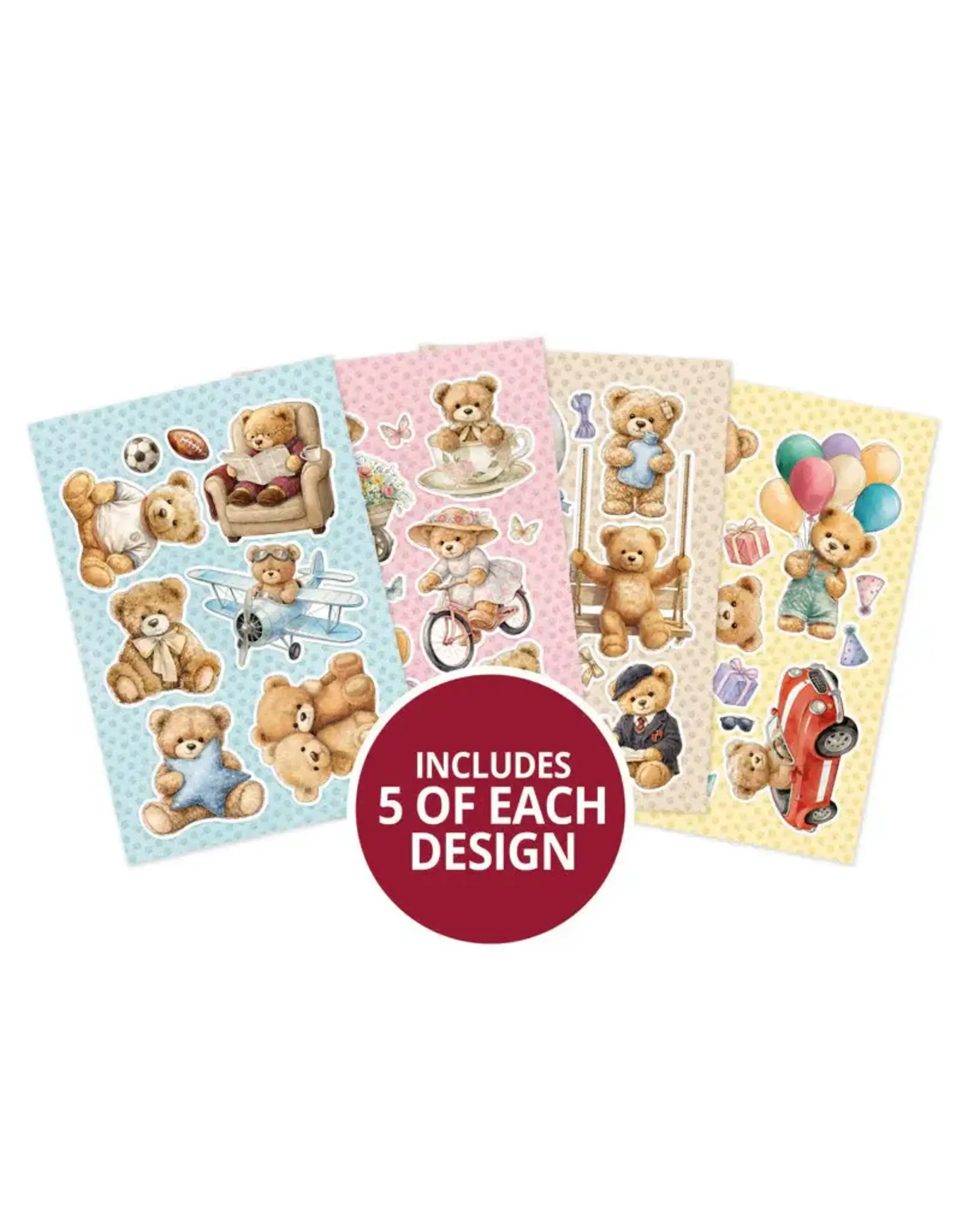 HUNKYDORY CRAFTS LTD. HUNKYDORY HEARTWARMING TEDDIES DELIGHTFUL DIE-CUTS A5 PAD