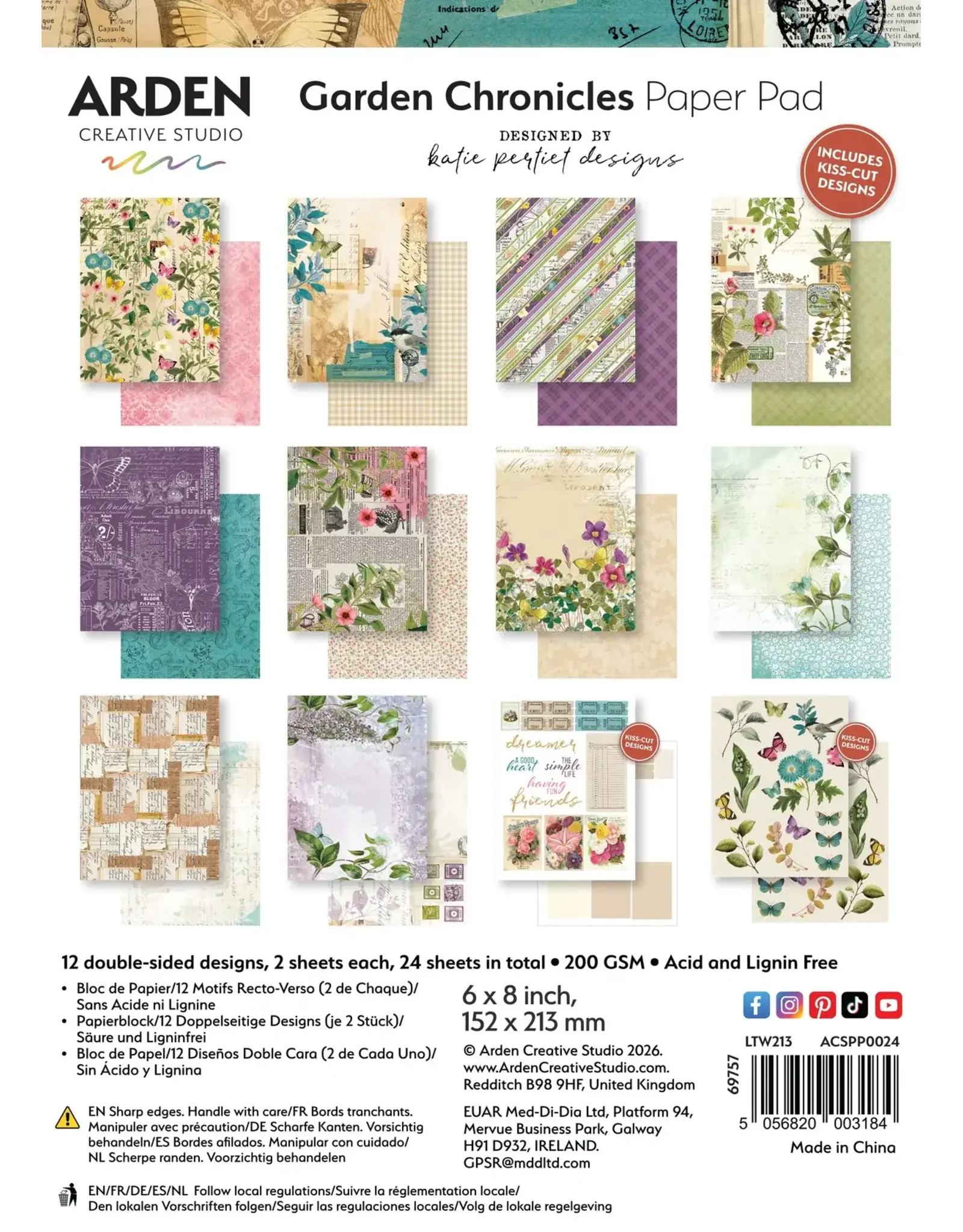 ARDEN CREATIVE STUDIO ARDEN CREATIVE STUDIO GARDEN CHRONICLES 6x8 PAPER PAD