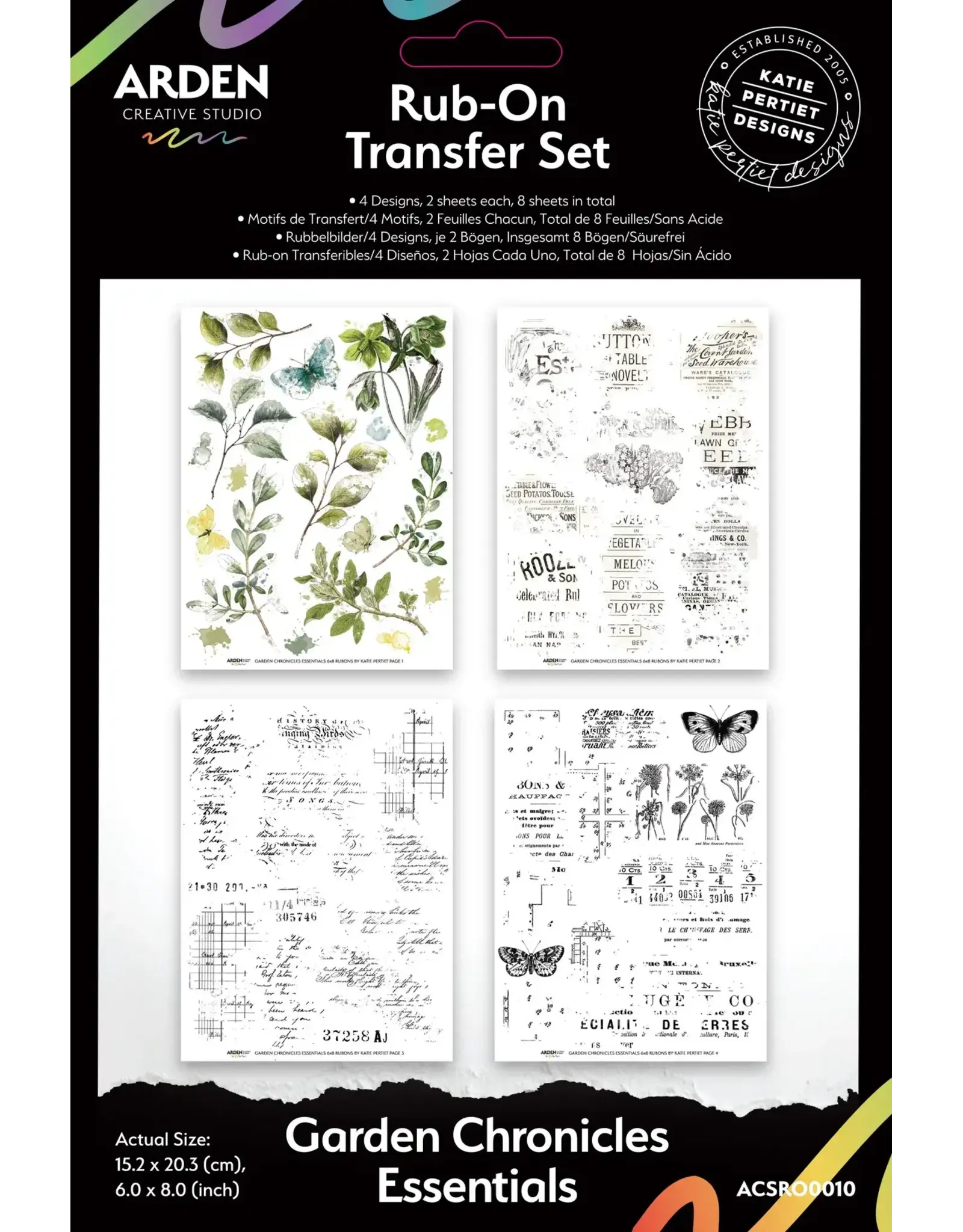 ARDEN CREATIVE STUDIO ARDEN CREATIVE STUDIO GARDEN CHRONICLES ESSENTIALS 6x8 RUB-ONS