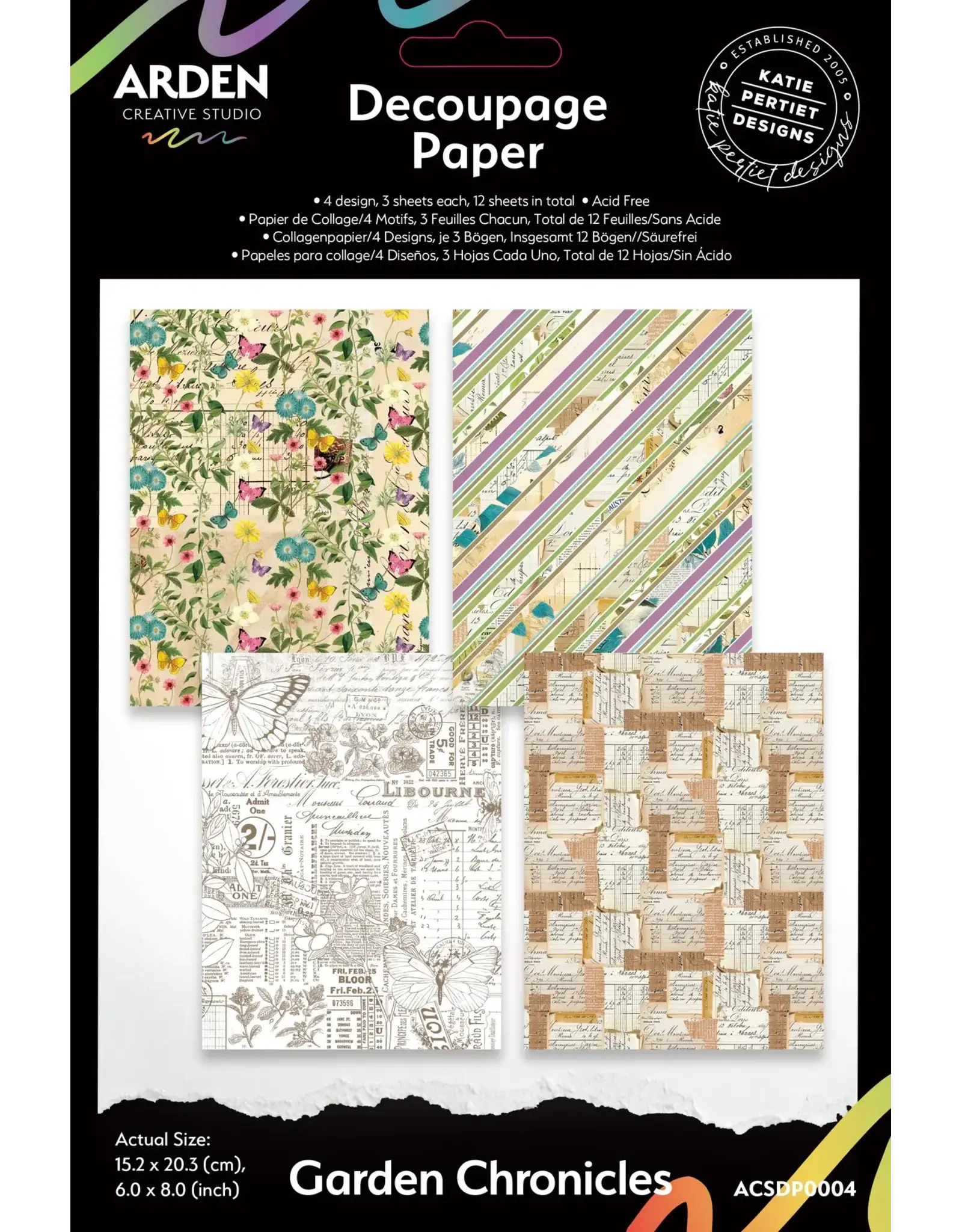 ARDEN CREATIVE STUDIO ARDEN CREATIVE STUDIO GARDEN CHRONICLES 6x8 DECOUPAGE PAPER