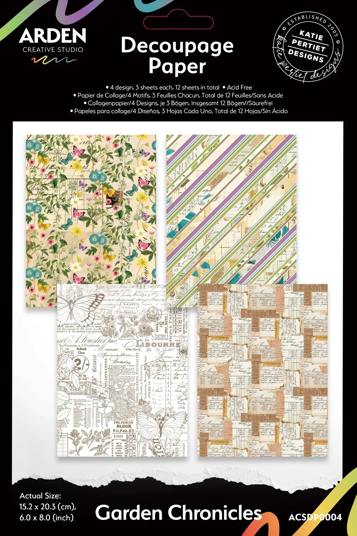 ARDEN CREATIVE STUDIO ARDEN CREATIVE STUDIO GARDEN CHRONICLES 6x8 DECOUPAGE PAPER