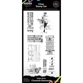 ARDEN CREATIVE STUDIO ARDEN CREATIVE STUDIO MAKER SERIES CHRONICLES REMNANTS 4x8 CLEAR STAMP SET
