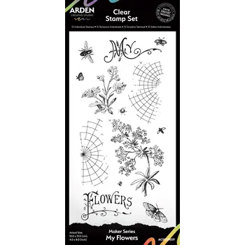 ARDEN CREATIVE STUDIO ARDEN CREATIVE STUDIO MAKER SERIES MY FLOWERS 4x8 CLEAR STAMP SET