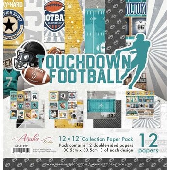 MEMORY-PLACE MEMORY-PLACE TOUCHDOWN FOOTBALL 12x12 COLLECTION PACK 12 SHEETS
