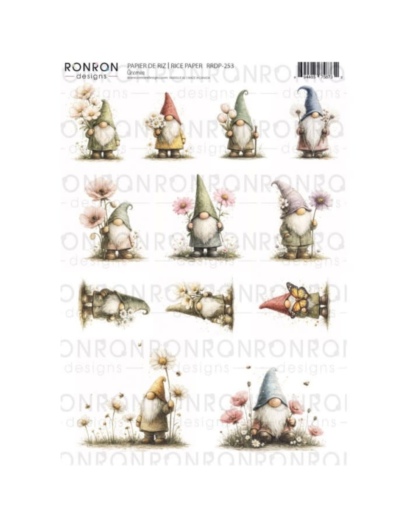 RONRON DESIGNS RONRON DESIGNS GNOMES RICE PAPER