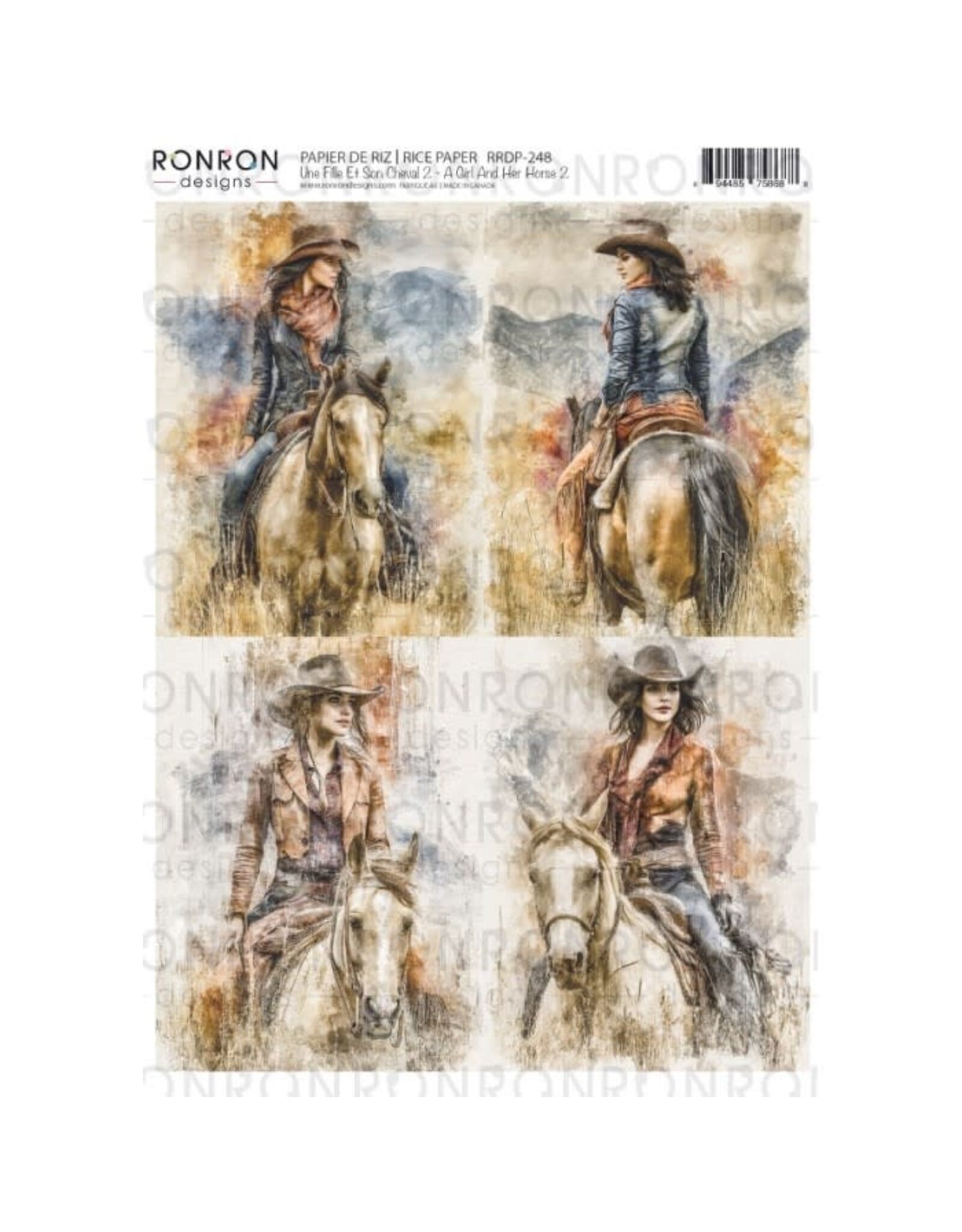 RONRON DESIGNS RONRON DESIGNS UNE FILLE ET SON CHEVAL 2 RICE PAPER