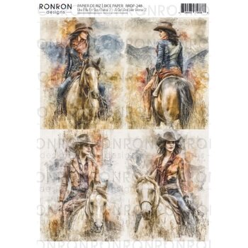 RONRON DESIGNS RONRON DESIGNS UNE FILLE ET SON CHEVAL 2 RICE PAPER