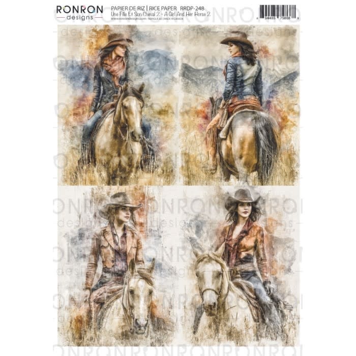RONRON DESIGNS RONRON DESIGNS UNE FILLE ET SON CHEVAL 2 RICE PAPER