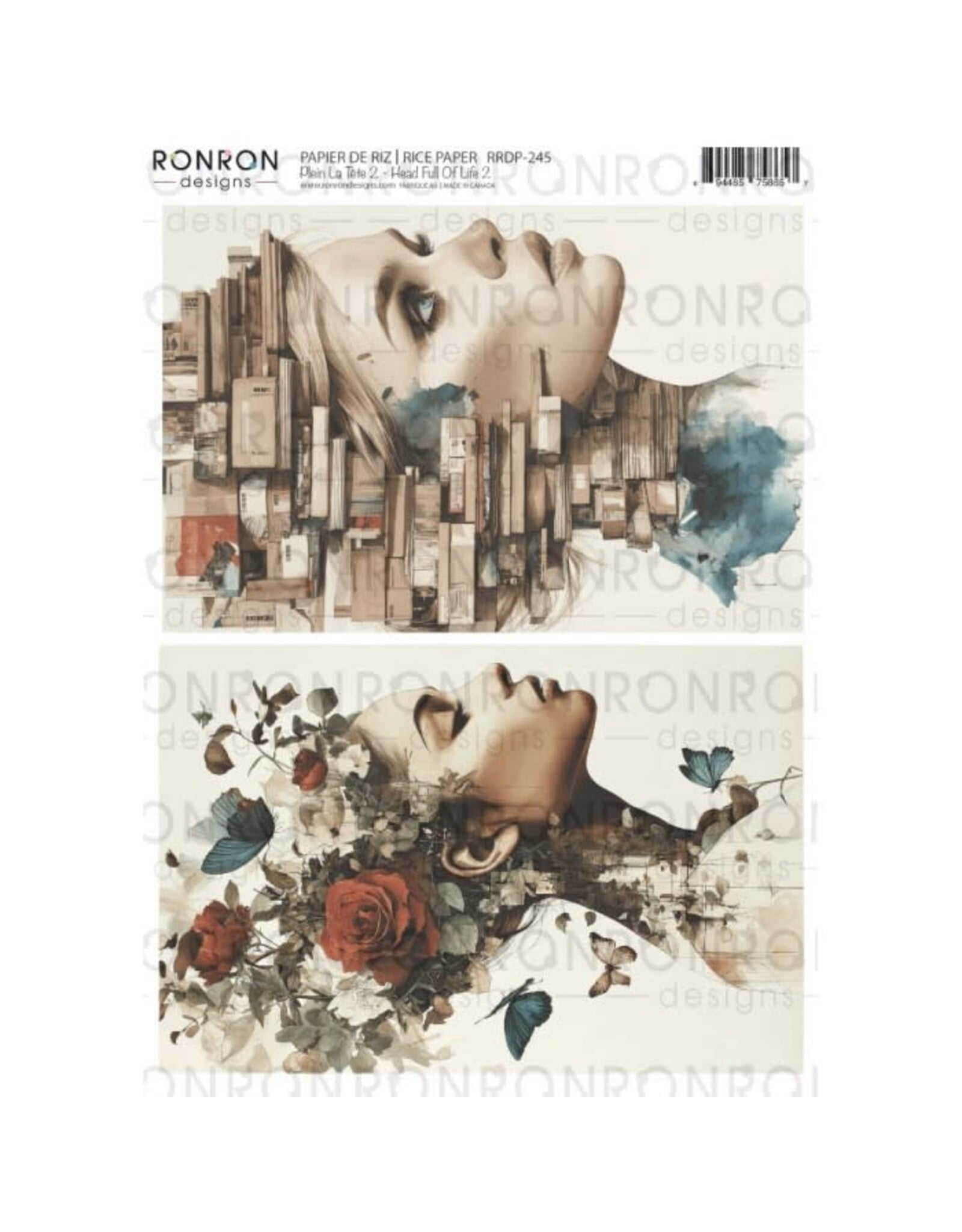 RONRON DESIGNS RONRON DESIGNS PLEIN LA TÊTE 2 RICE PAPER