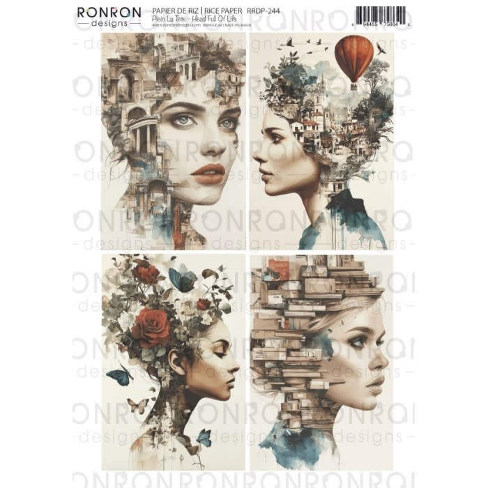 RONRON DESIGNS RONRON DESIGNS PLEIN LA TÊTE RICE PAPER