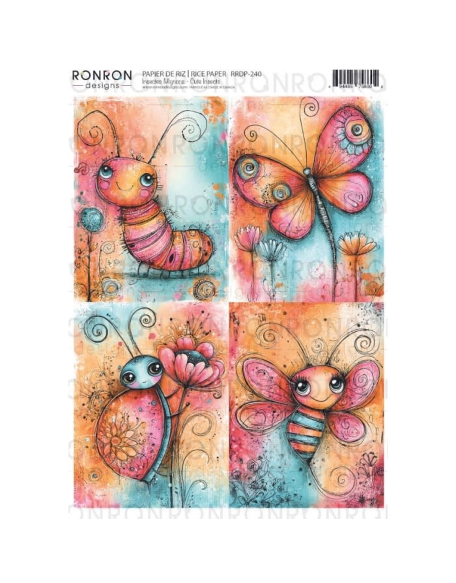 RONRON DESIGNS RONRON DESIGNS INSECTES MIGNONS RICE PAPER