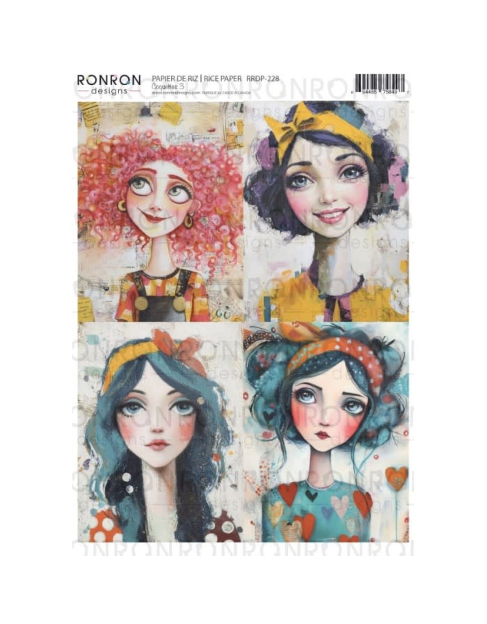 RONRON DESIGNS RONRON DESIGNS COQUETTES 3 RICE PAPER