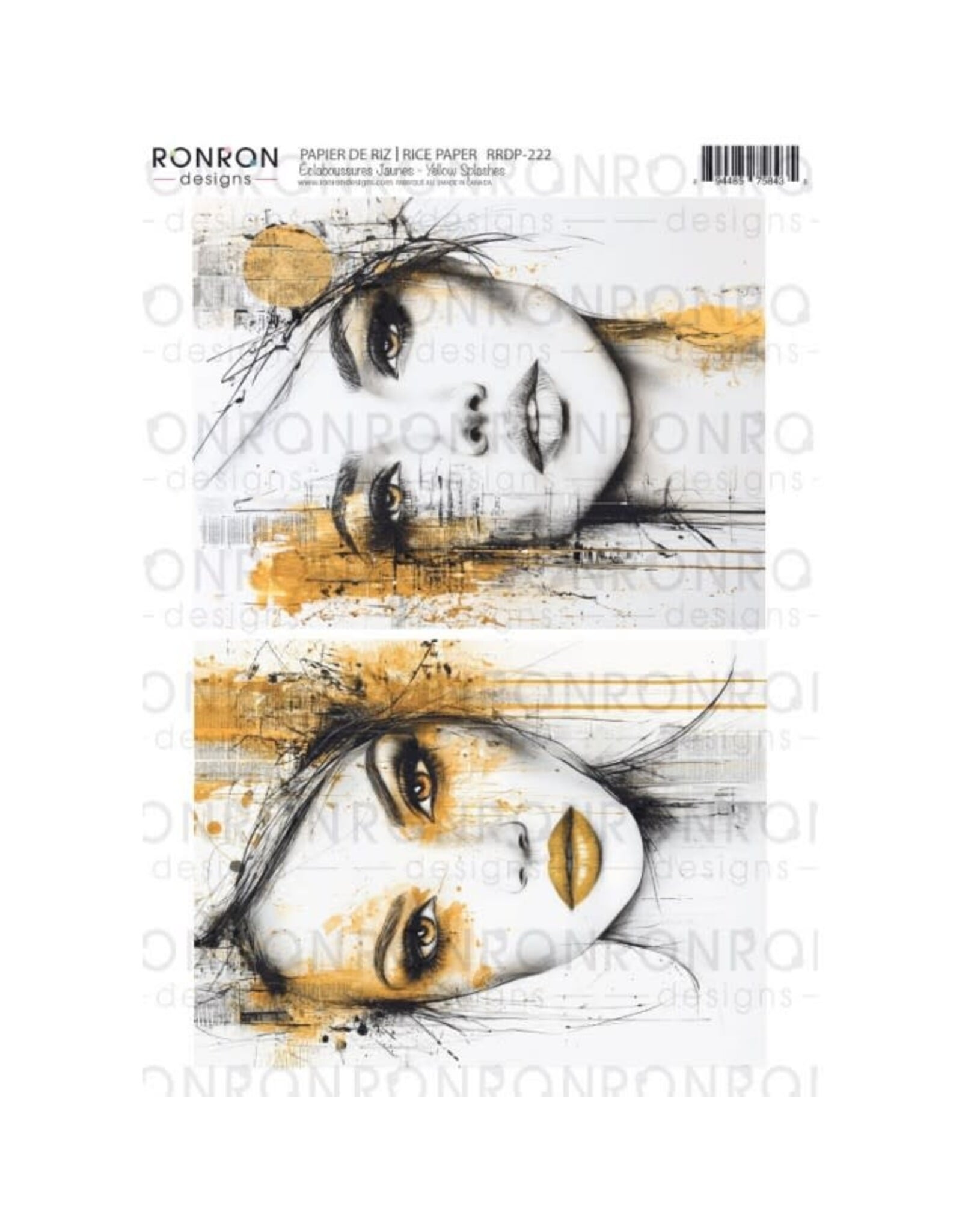 RONRON DESIGNS RONRON DESIGNS ÉCLABOUSSURES JAUNES RICE PAPER