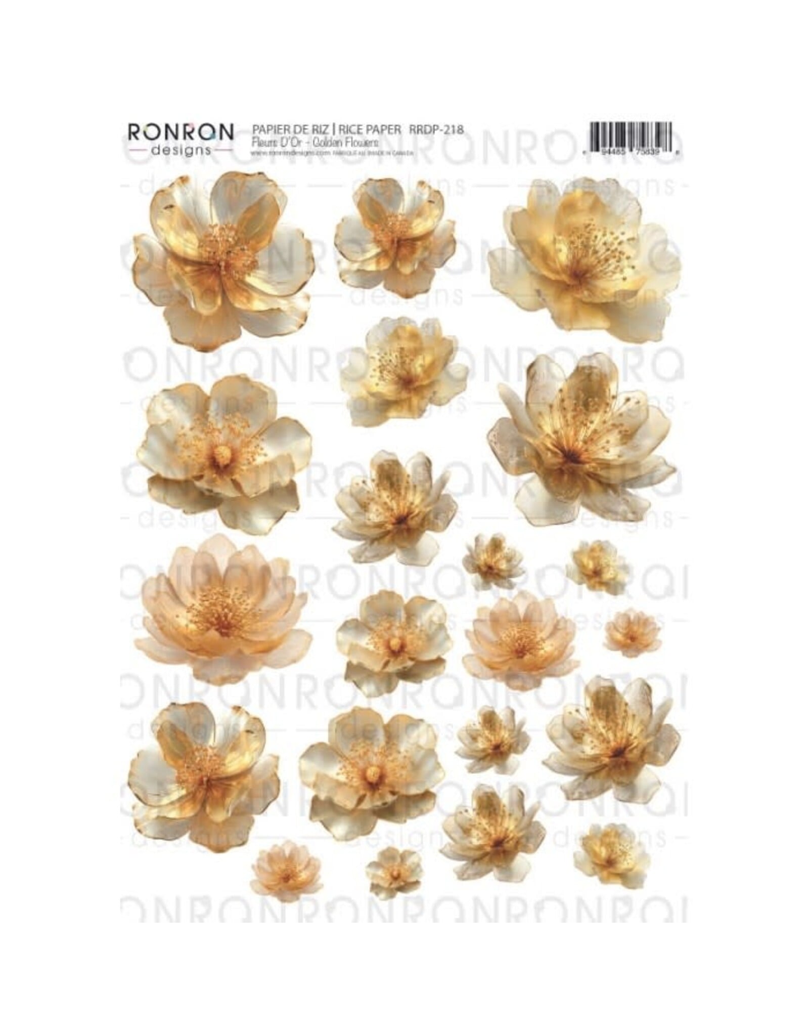 RONRON DESIGNS RONRON DESIGNS FLEURS D'OR RICE PAPER