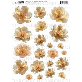 RONRON DESIGNS RONRON DESIGNS FLEURS D'OR RICE PAPER