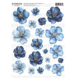 RONRON DESIGNS RONRON DESIGNS FLEURS BLEUES RICE PAPER